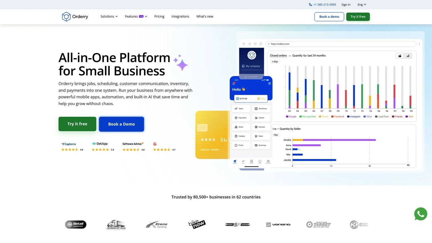 Orderry work order and operations dashboard
