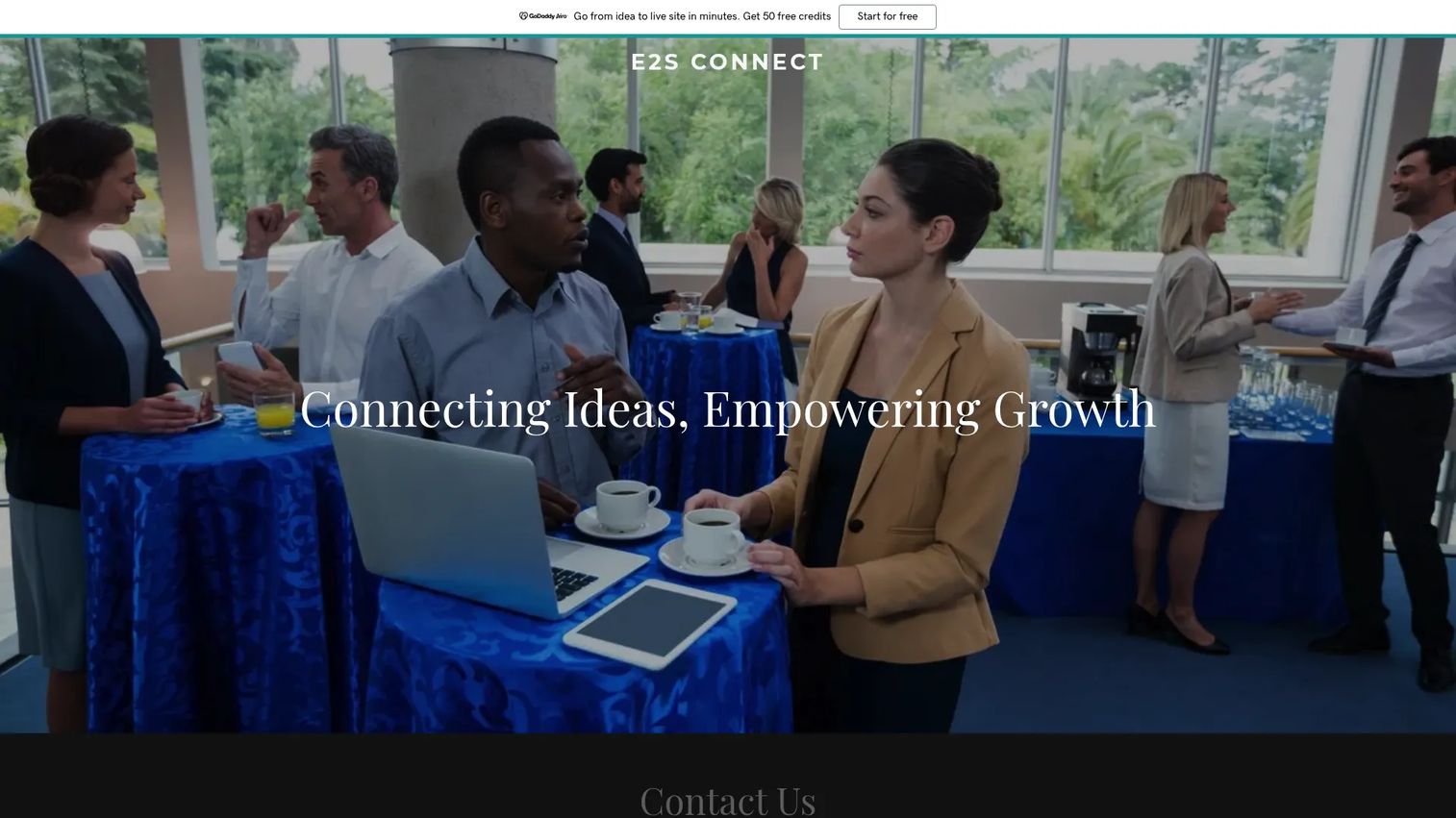 e2s Connect alumni engagement platform homepage