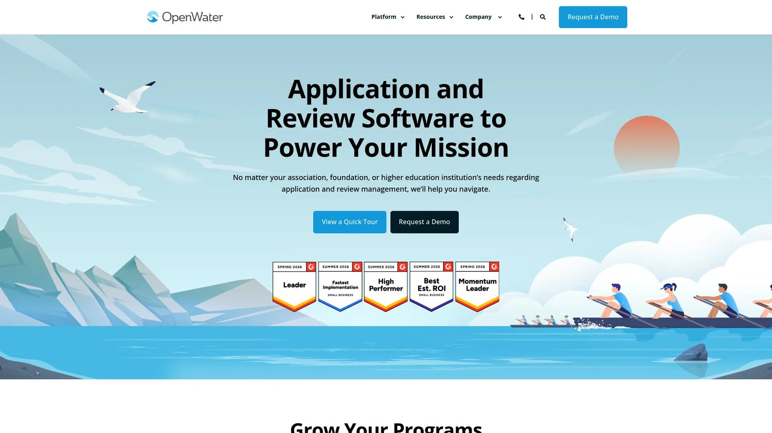 OpenWater application and review platform