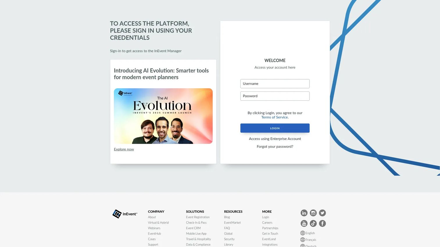 InEvent event management platform dashboard