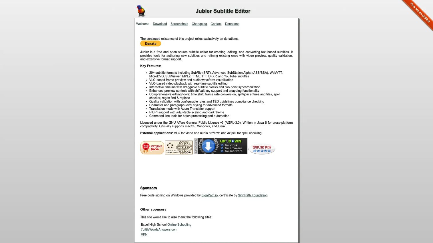Jubler subtitle editor showing subtitle list and preview