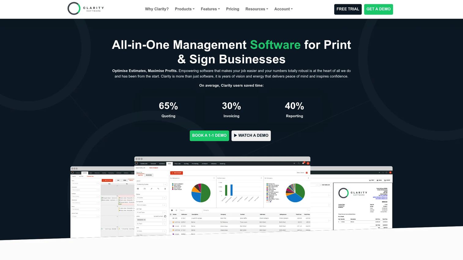 Clarity Software workflow management homepage