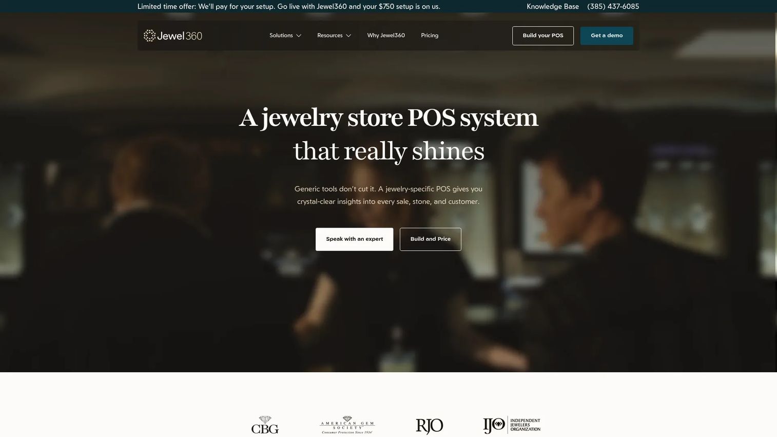Jeweler360 cloud jewelry POS software homepage