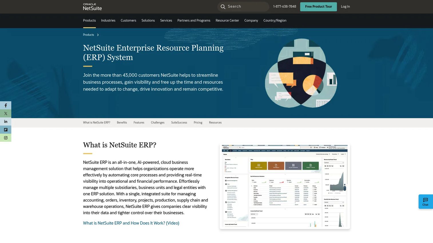 Oracle NetSuite ERP product page