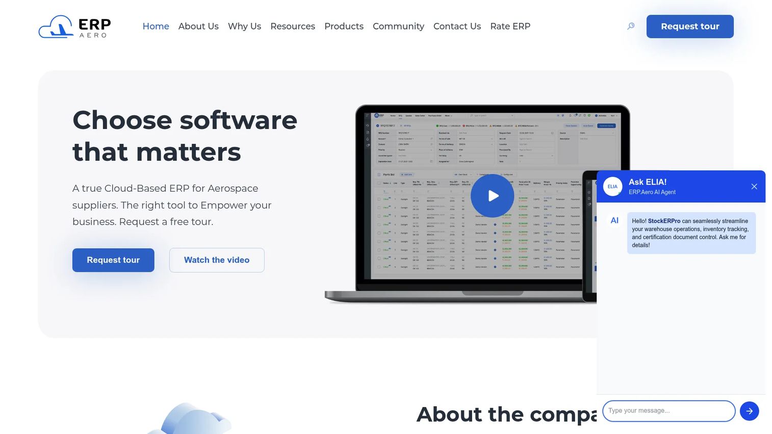 ERP.AERO product page