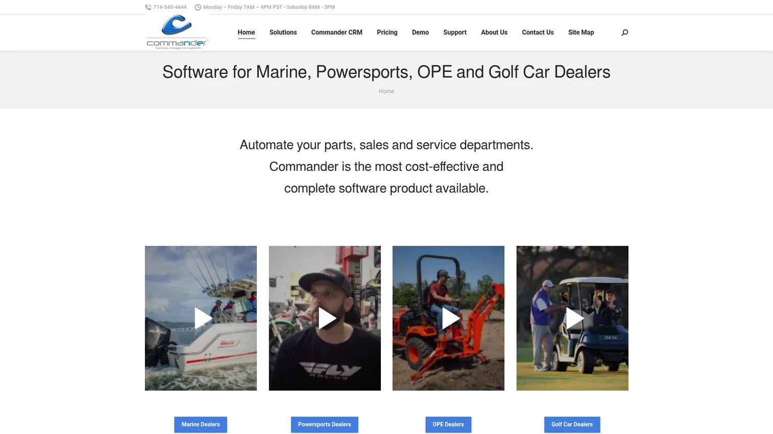 Commander dealer management software homepage