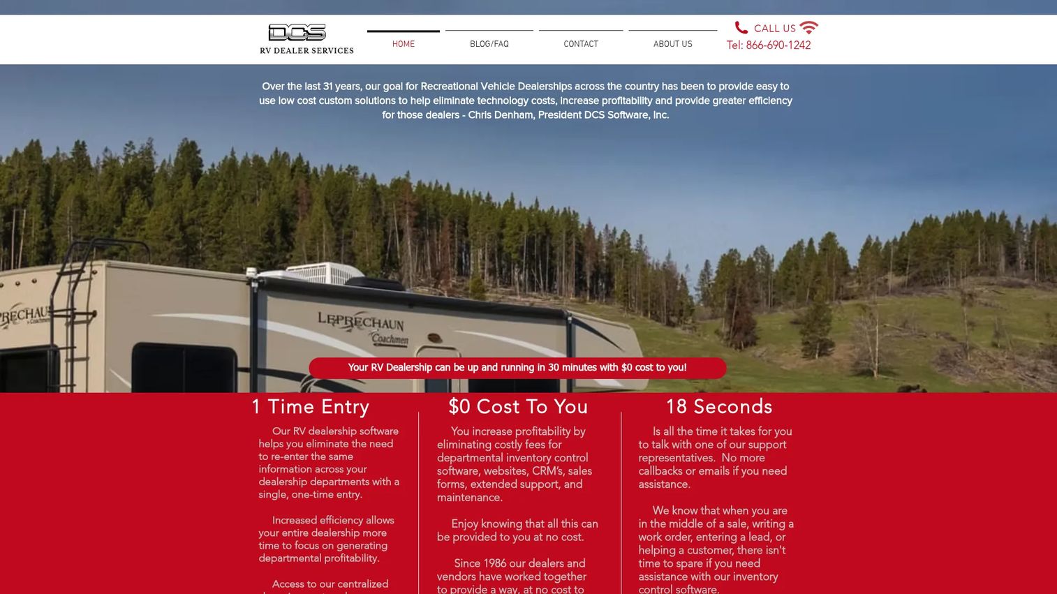DCS Inc. RV dealer management software homepage
