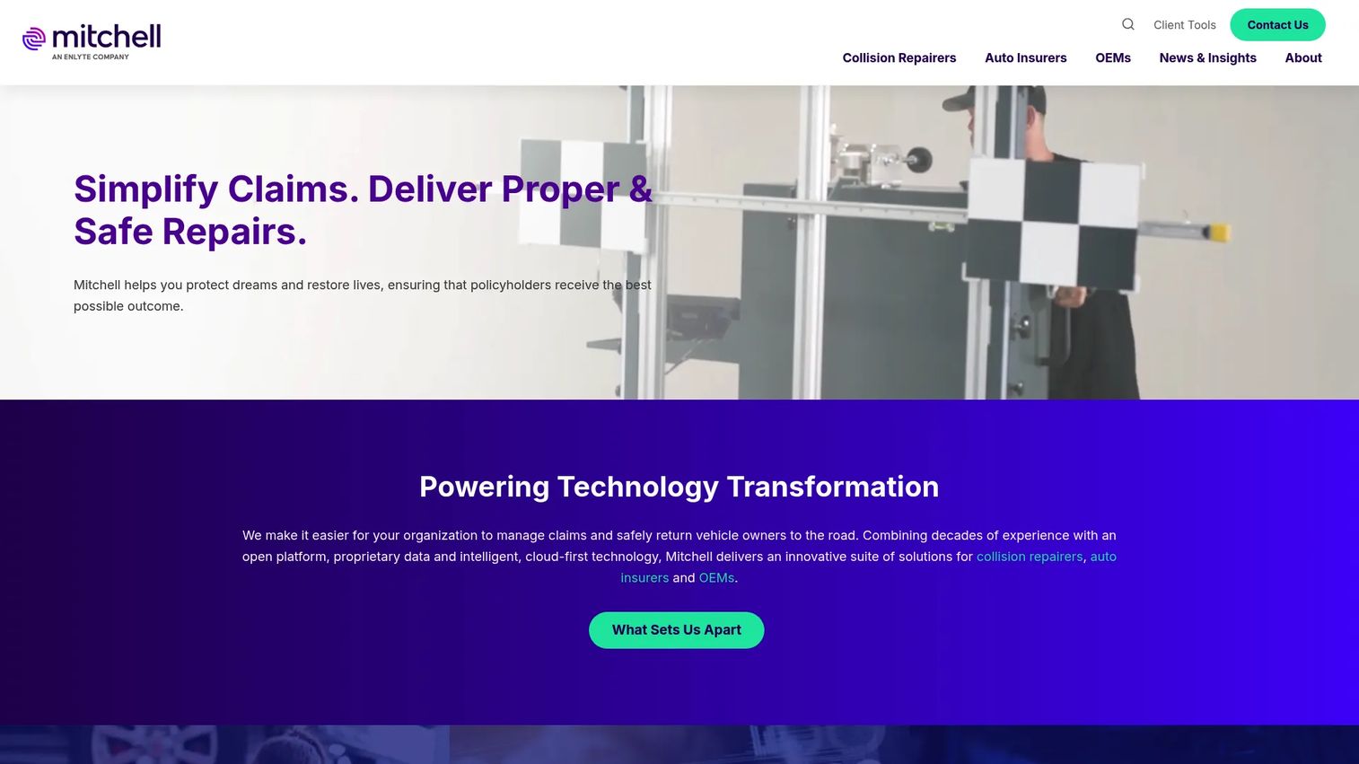 Mitchell RepairCenter collision repair shop management software homepage