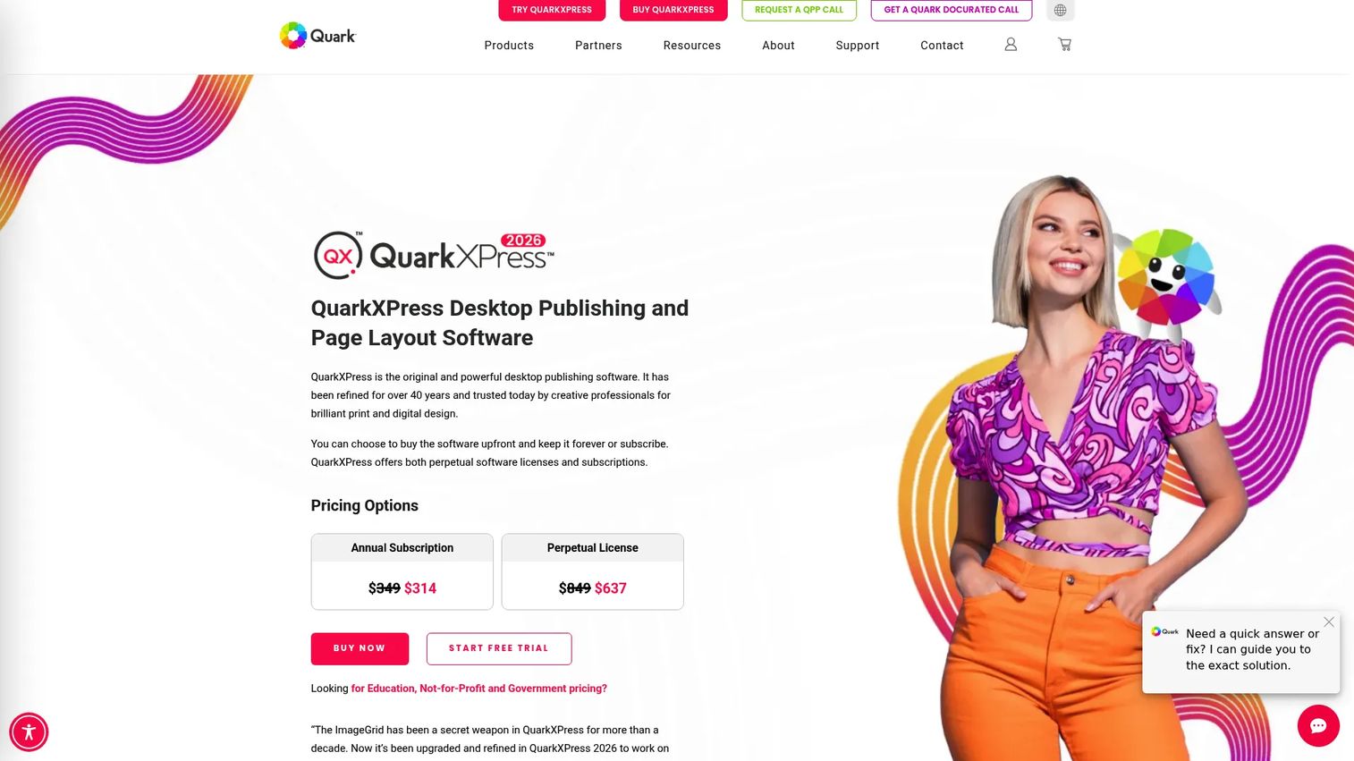 Quark XPress page layout software