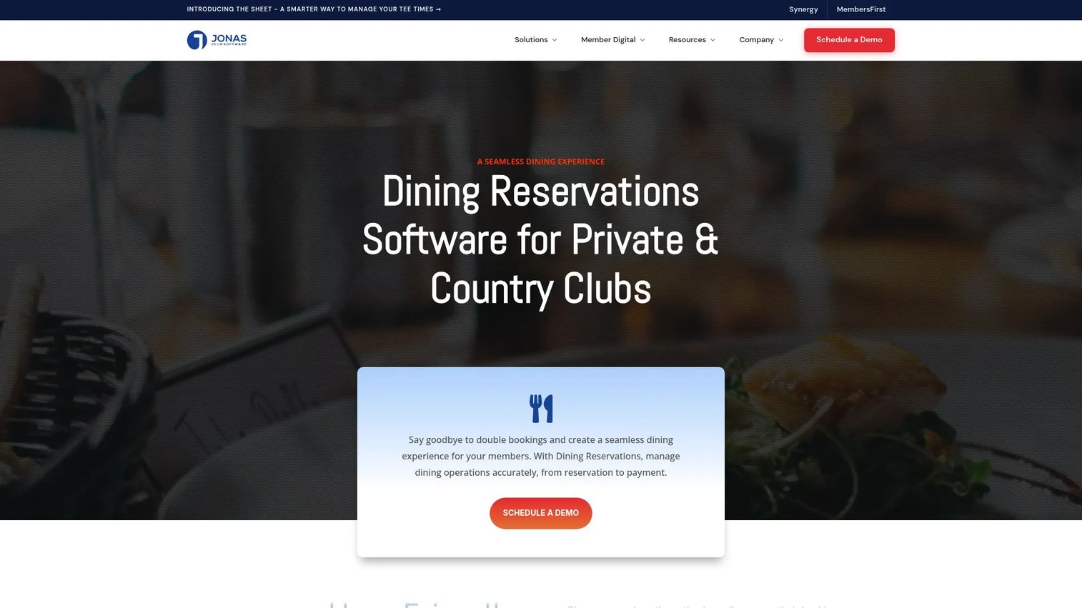 Jonas Club Software homepage