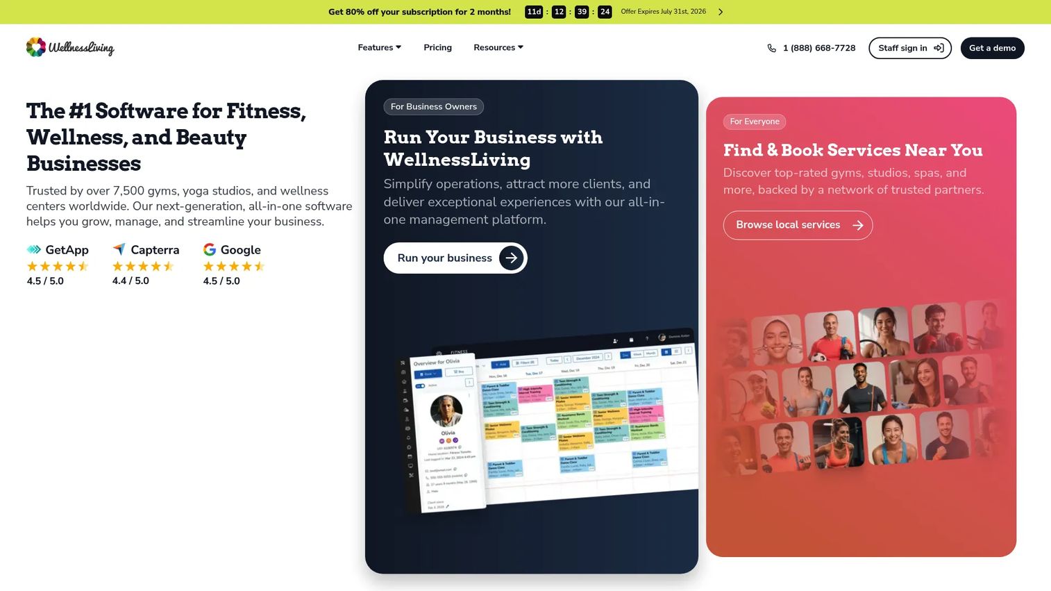 WellnessLiving business management software