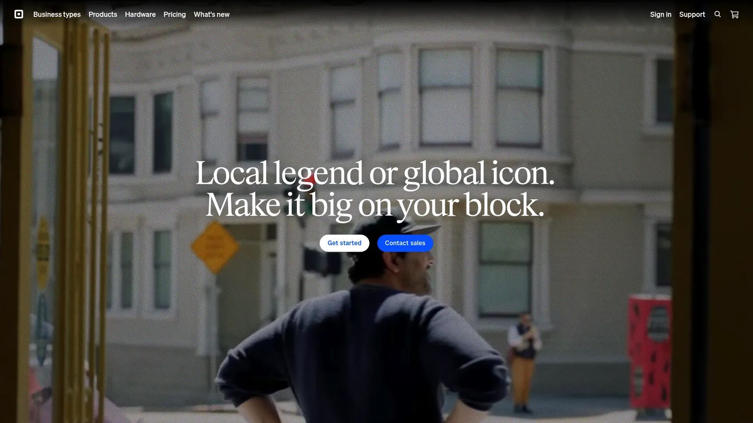 Square point of sale and payments platform homepage