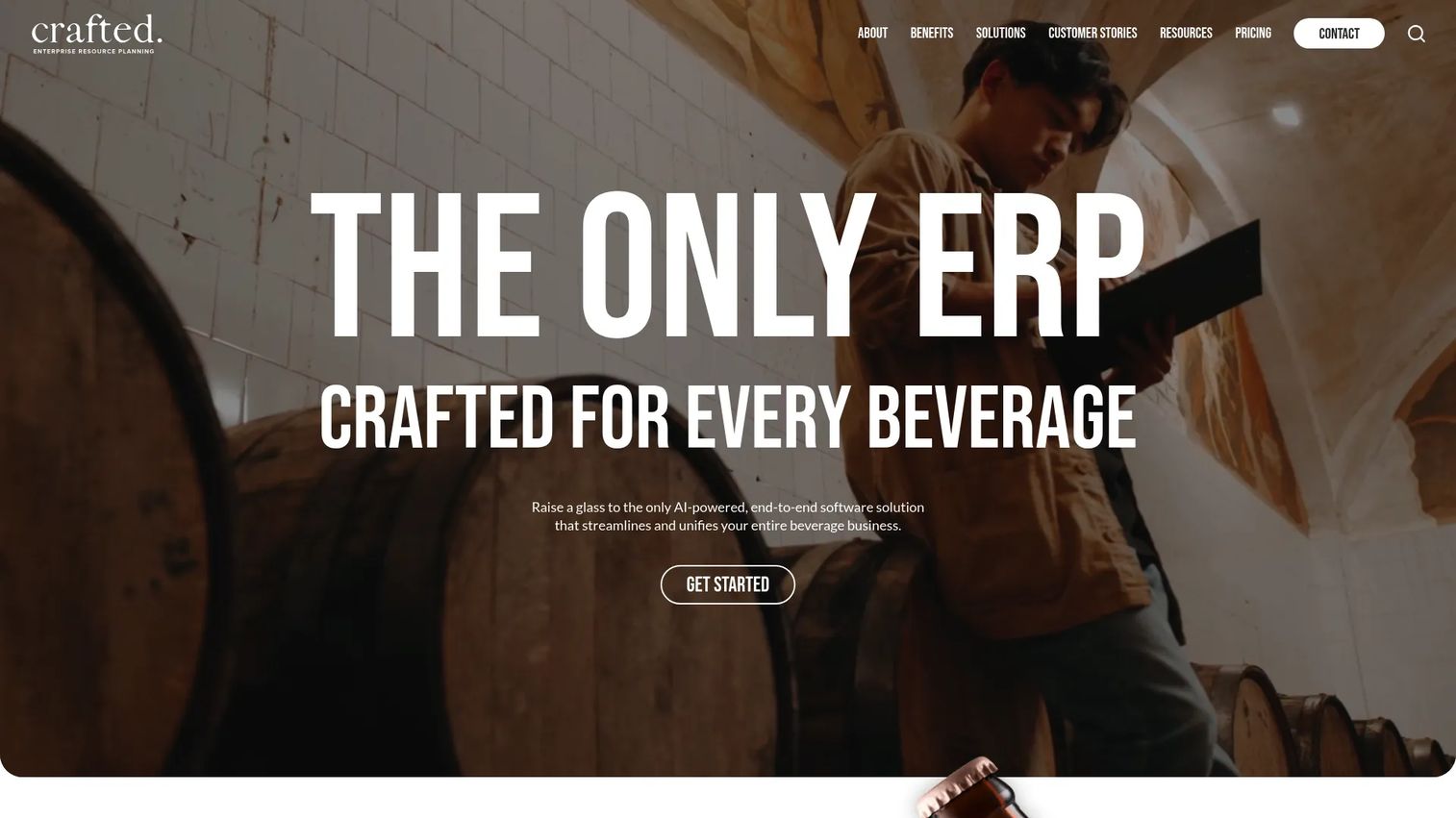 Crafted ERP homepage