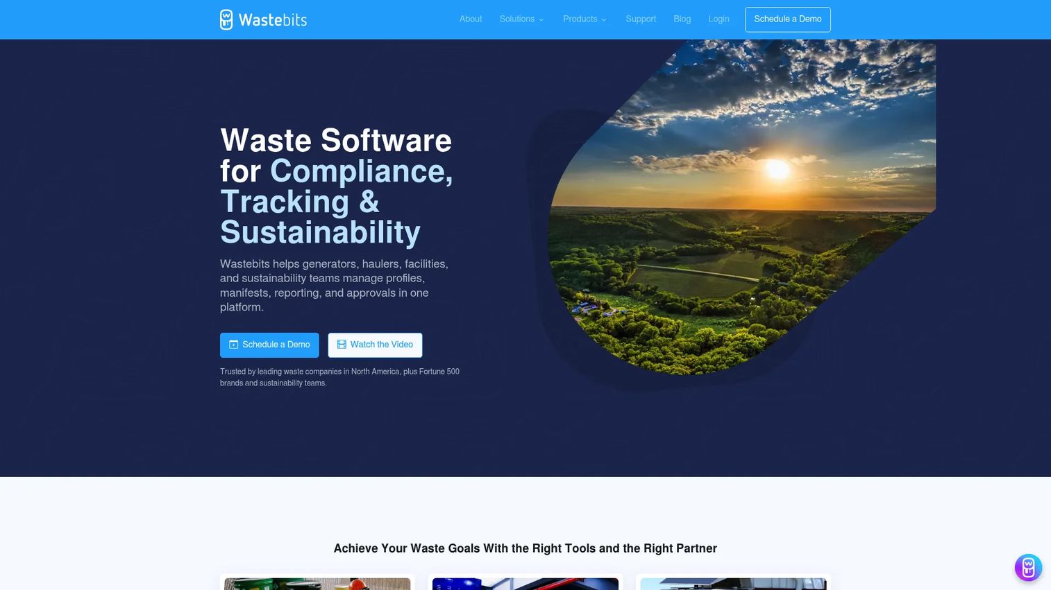 Wastebits waste management software homepage