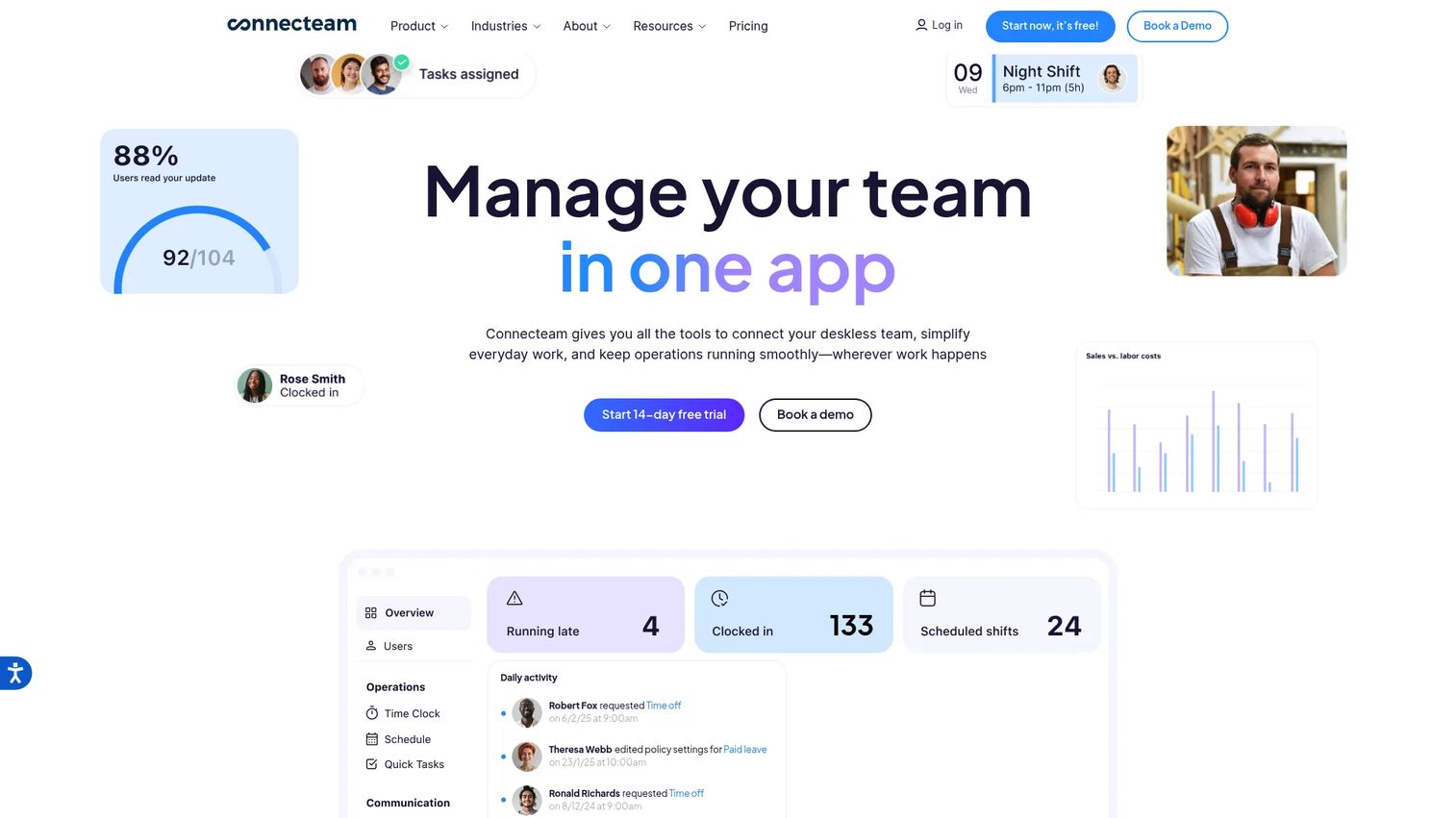 Connecteam workforce management app for frontline teams