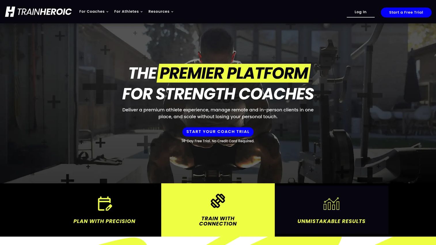 TrainHeroic athlete training software homepage