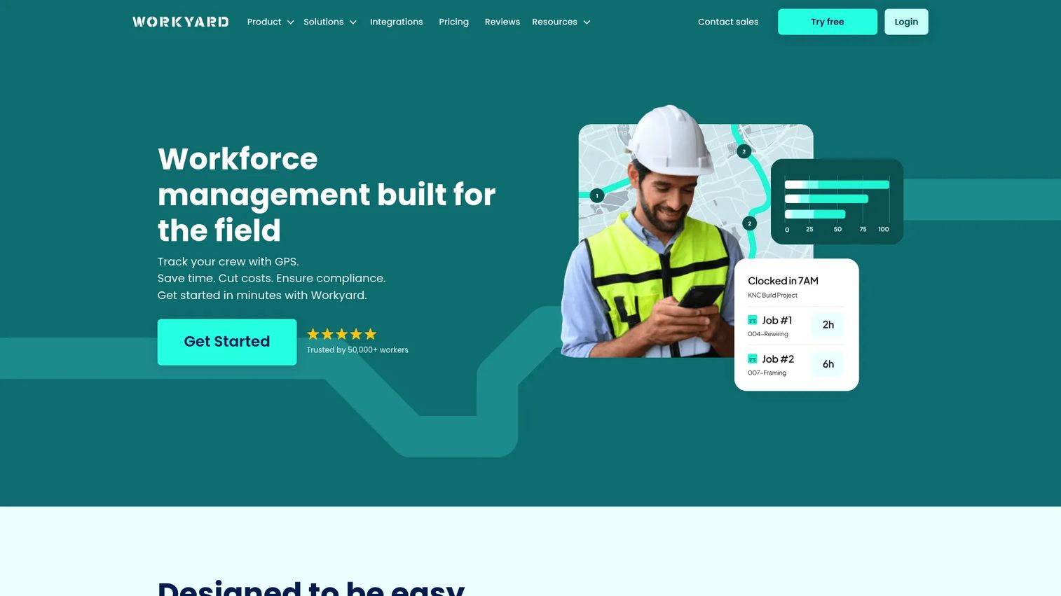Workyard workforce management with GPS time tracking