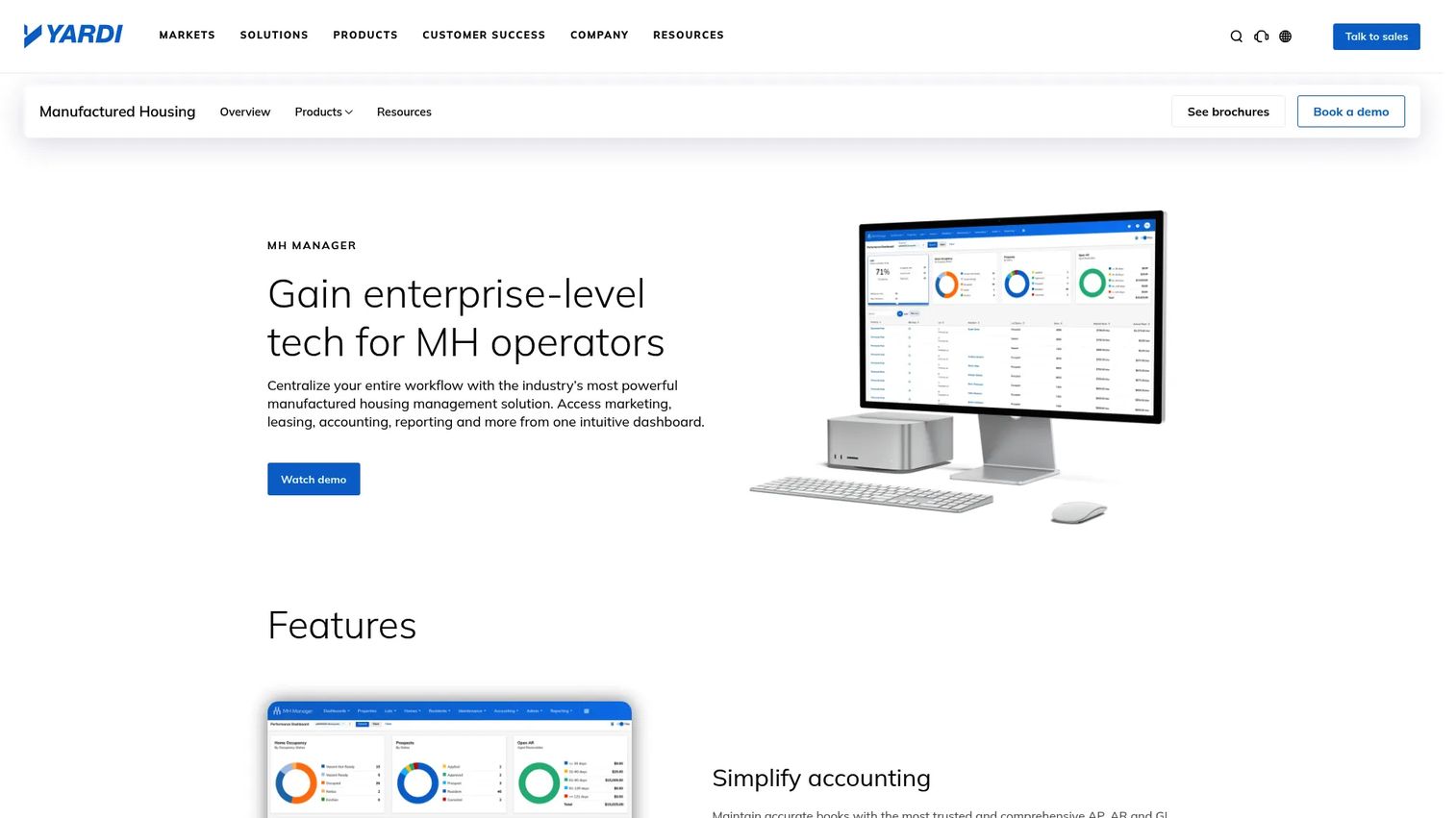 Yardi MH Manager mobile home park management software homepage