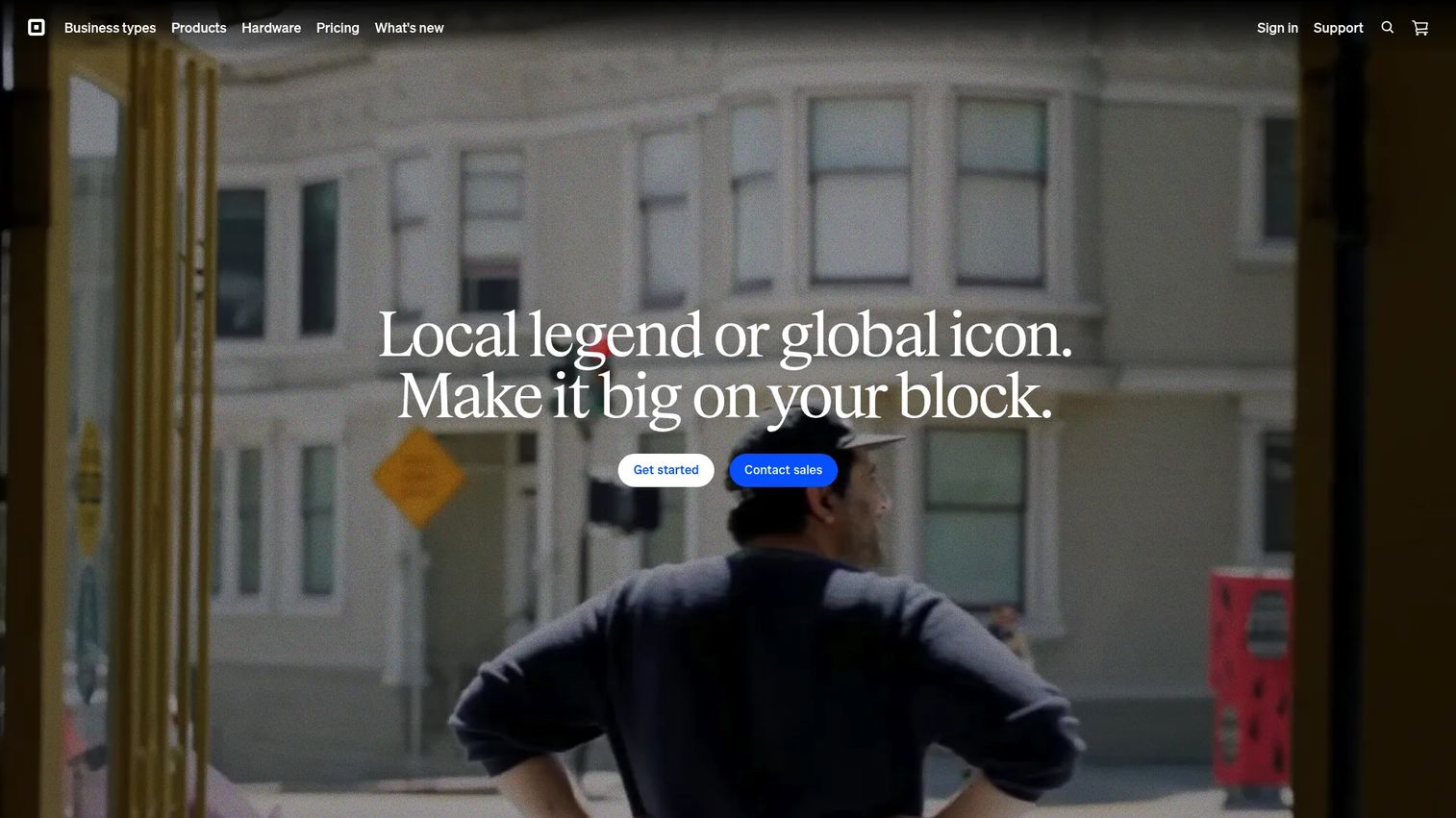 Square commerce and point-of-sale software homepage