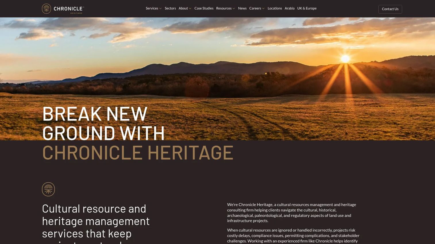 Chronicle Heritage homepage