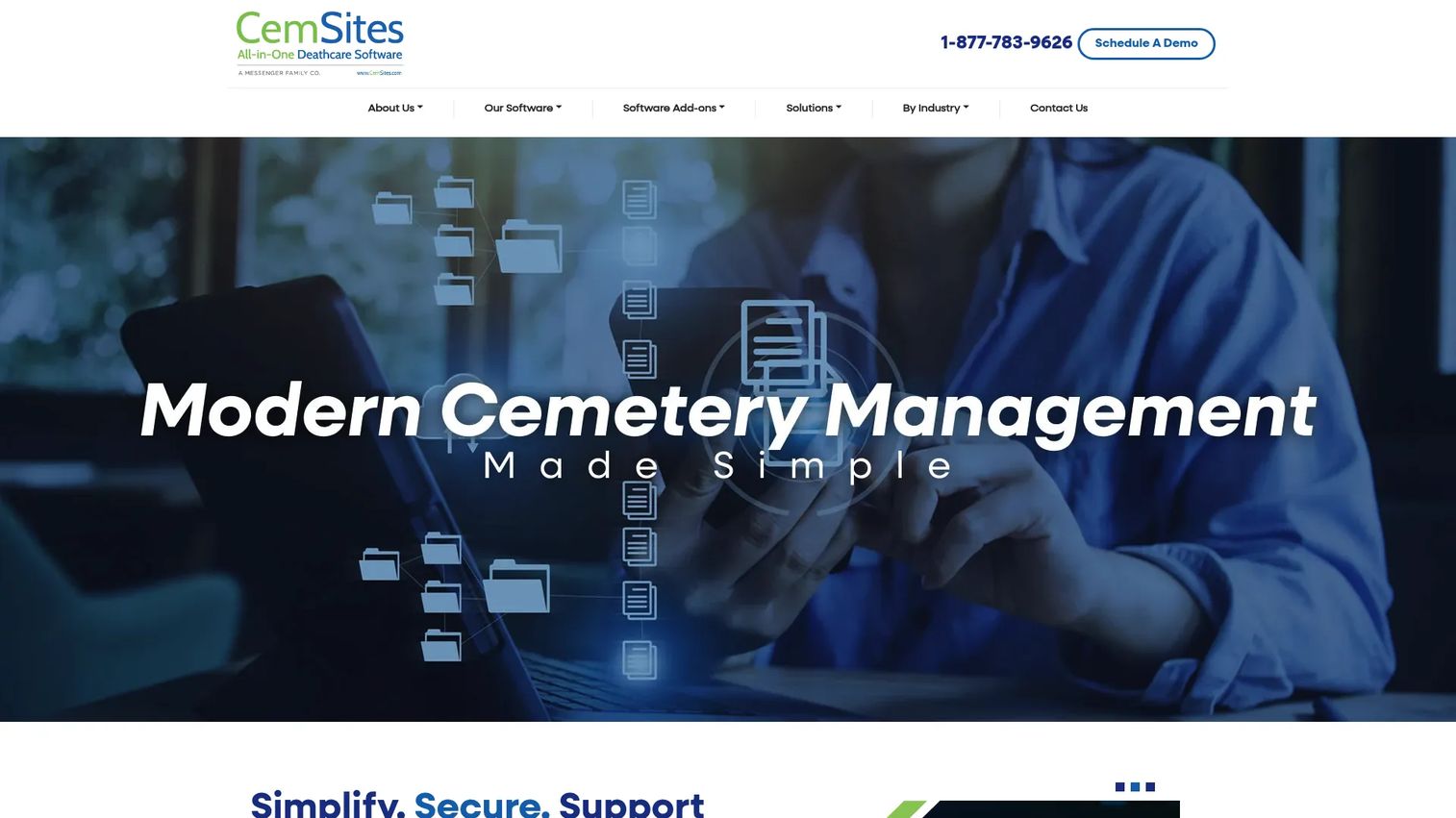 CemSites cemetery software homepage