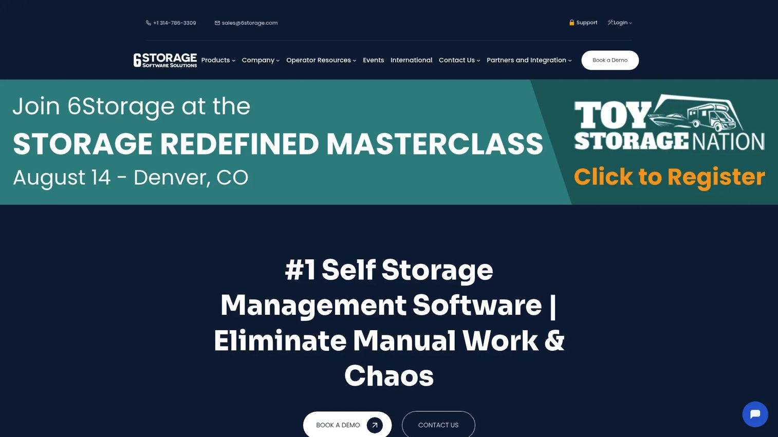 6Storage self-storage management software homepage