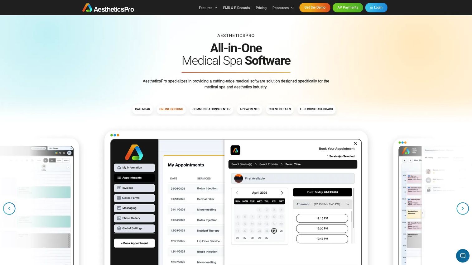 AestheticsPro medical spa software
