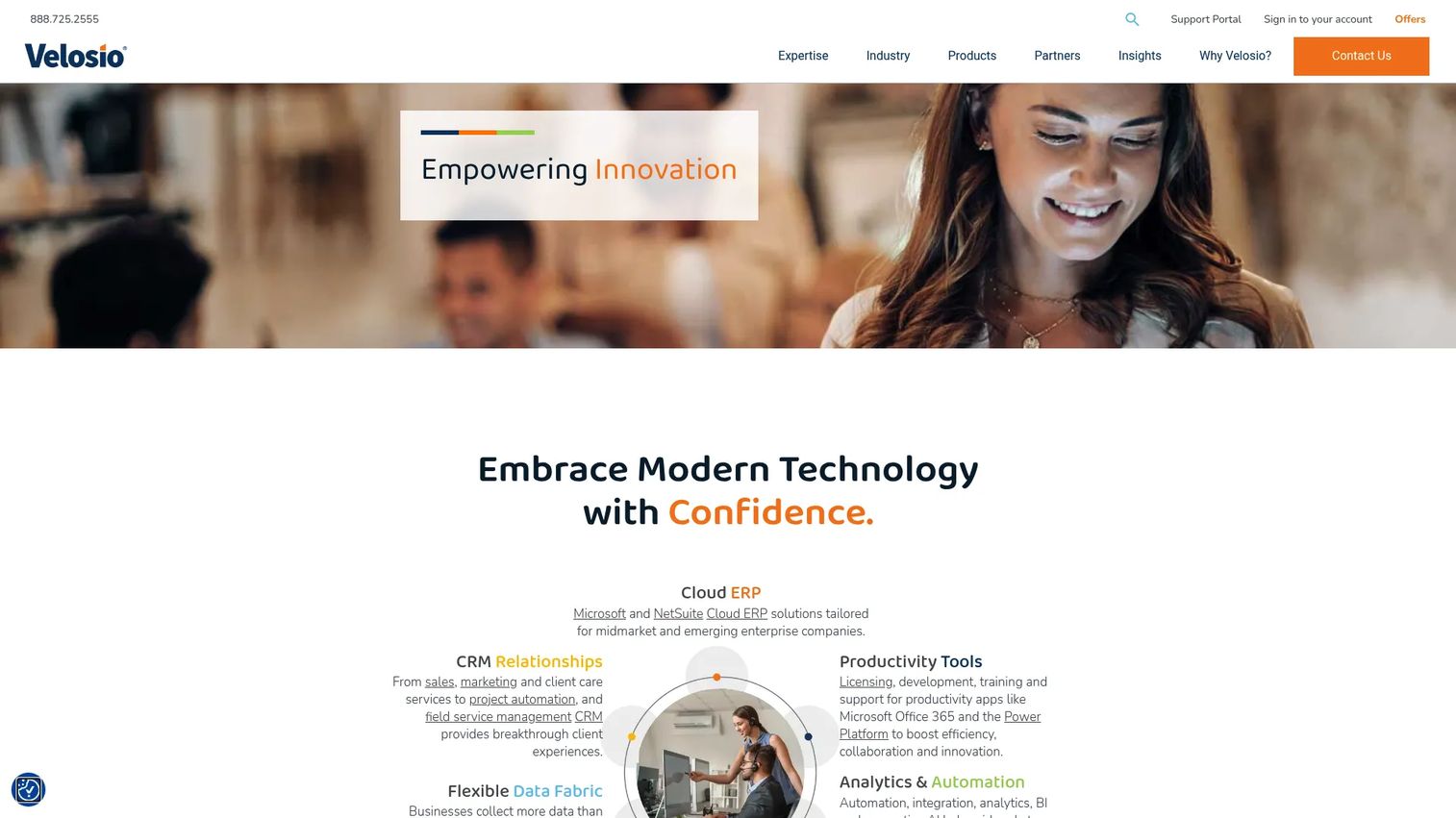 Velosio consulting and Microsoft Dynamics services homepage