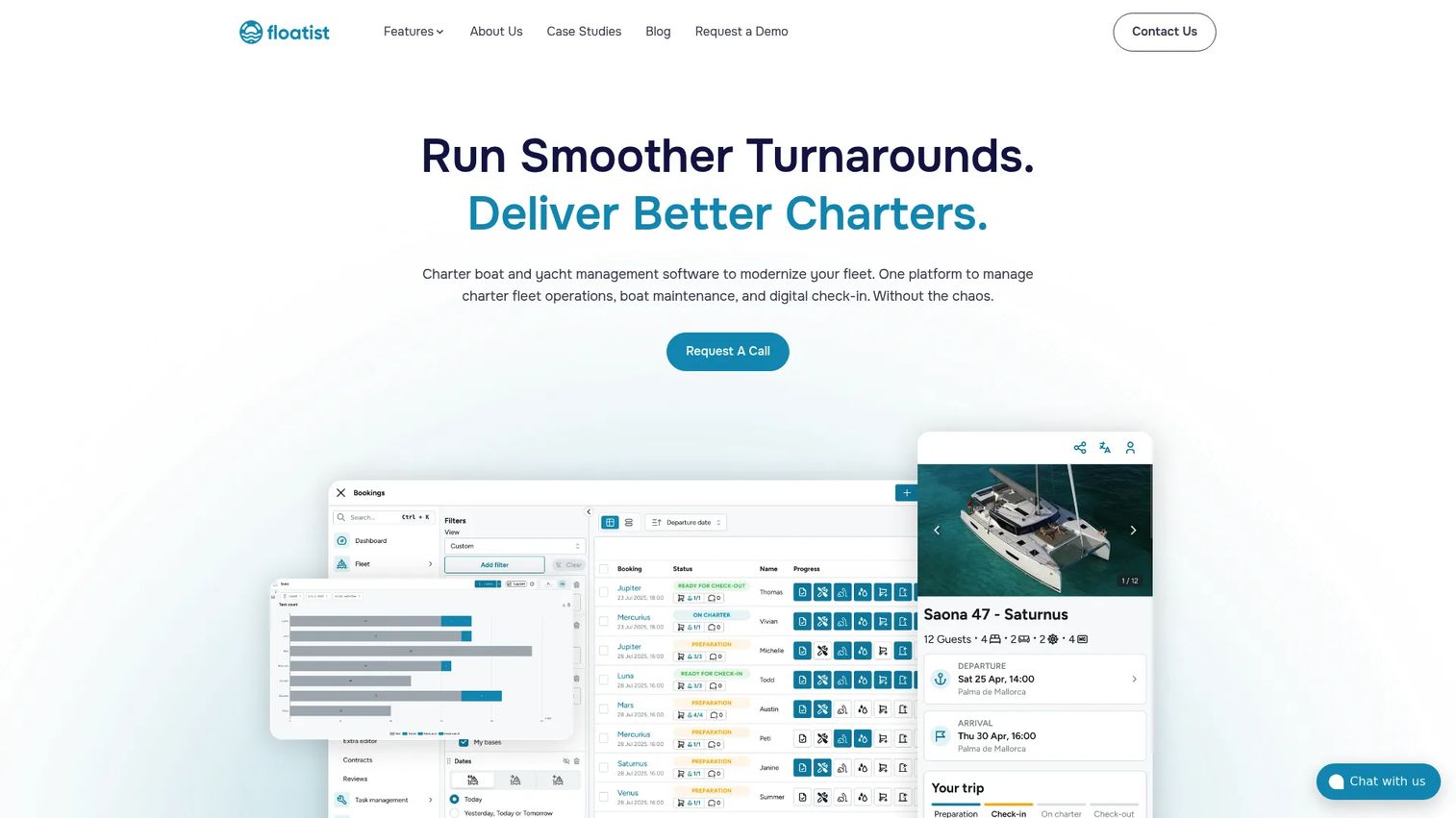 Floatist charter fleet management homepage