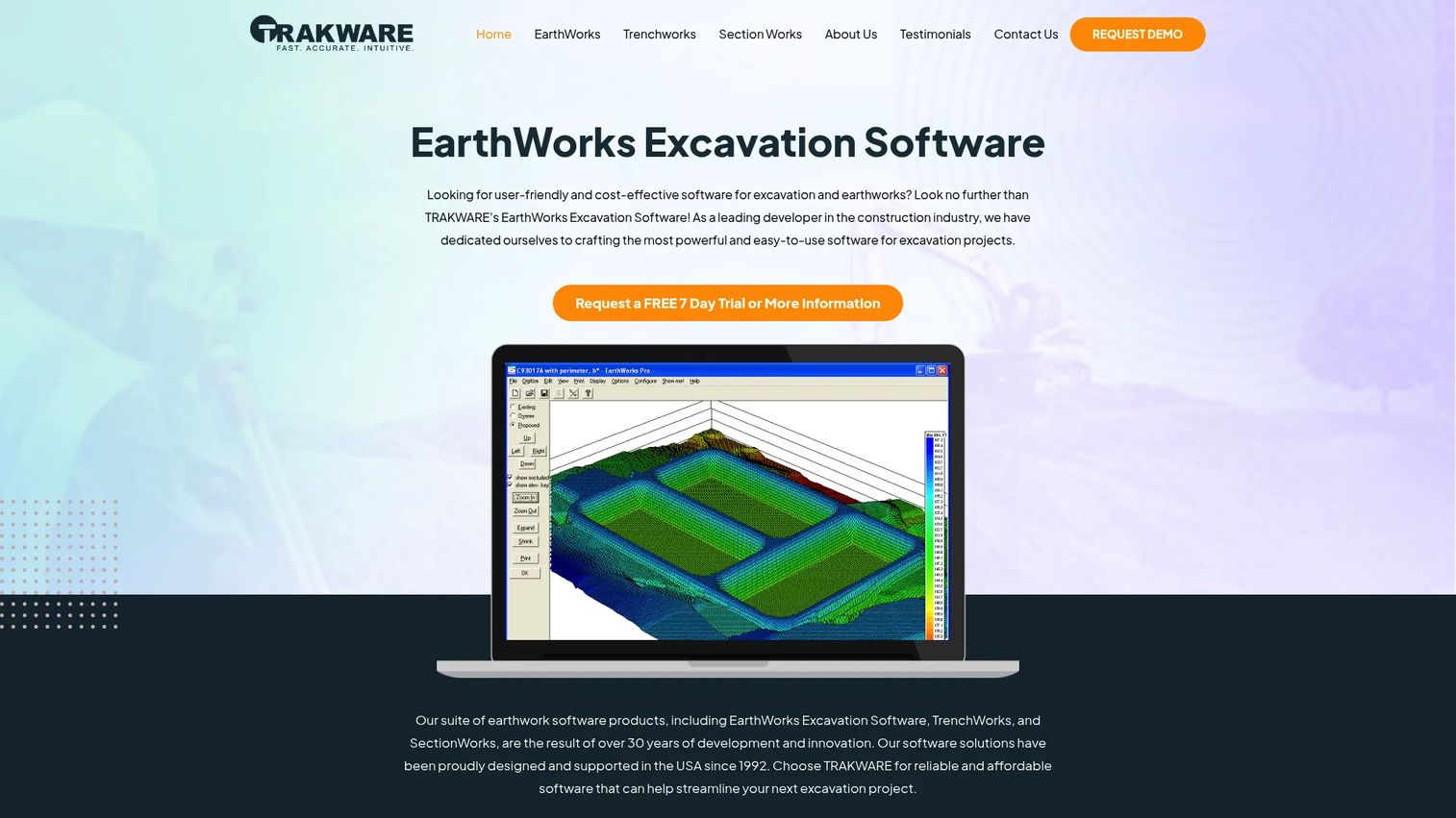 EarthWorks Excavation Software homepage