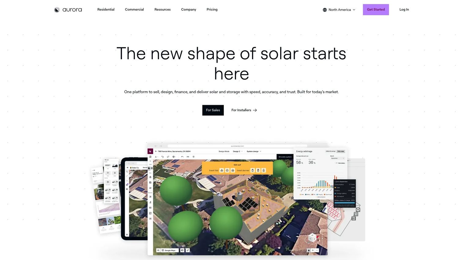 Aurora Solar design software homepage