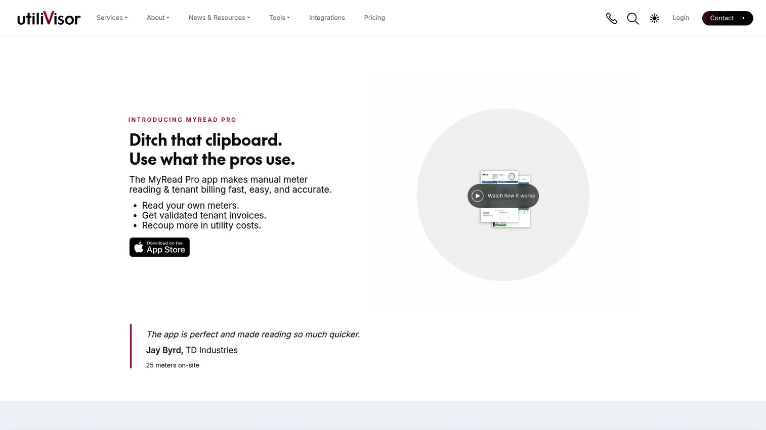 MyRead Pro app meter reading and tenant billing interface