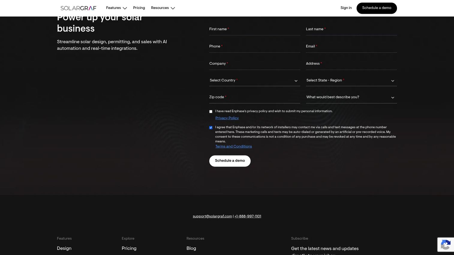 SolarGraf design, proposal, and permitting software homepage