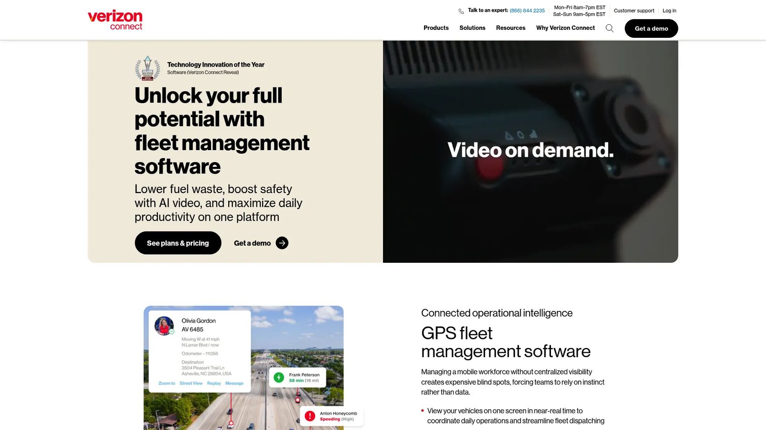 Verizon Connect fleet tracking and safety dashboard