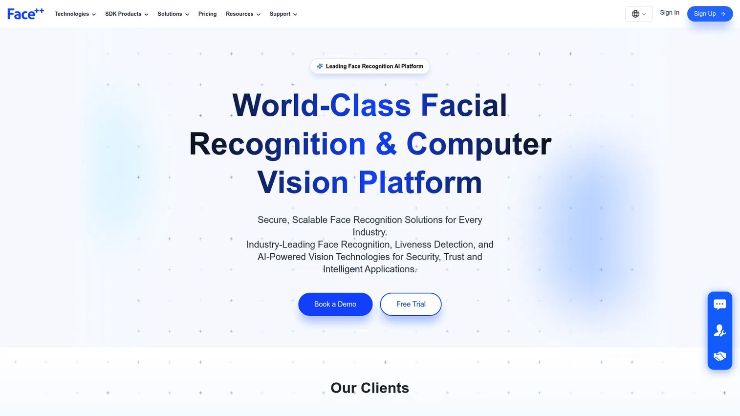 Face++ computer vision and face recognition API platform