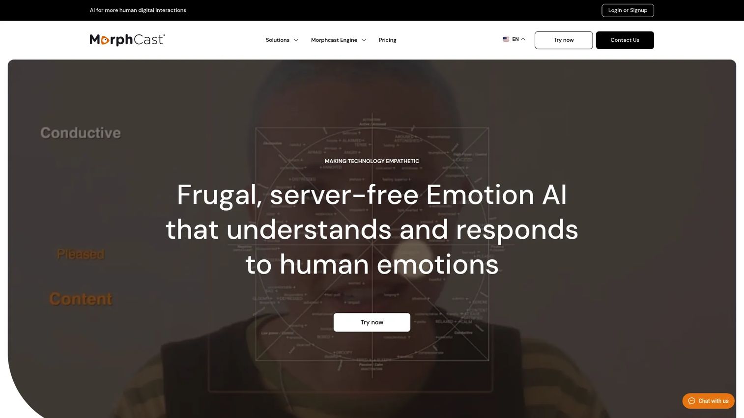 MorphCast browser-based emotion AI software analyzing facial expressions