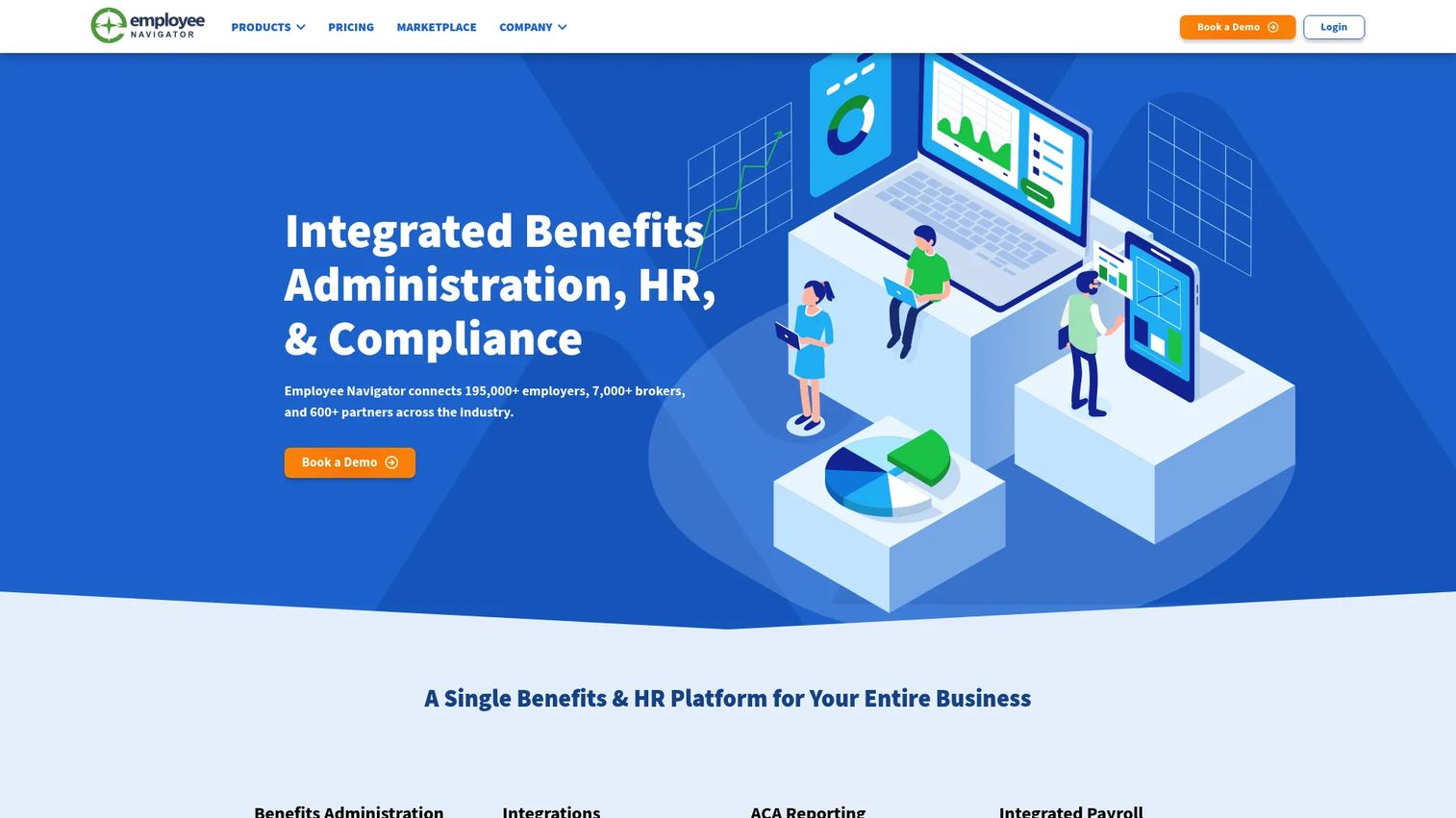 Employee Navigator benefits administration platform homepage