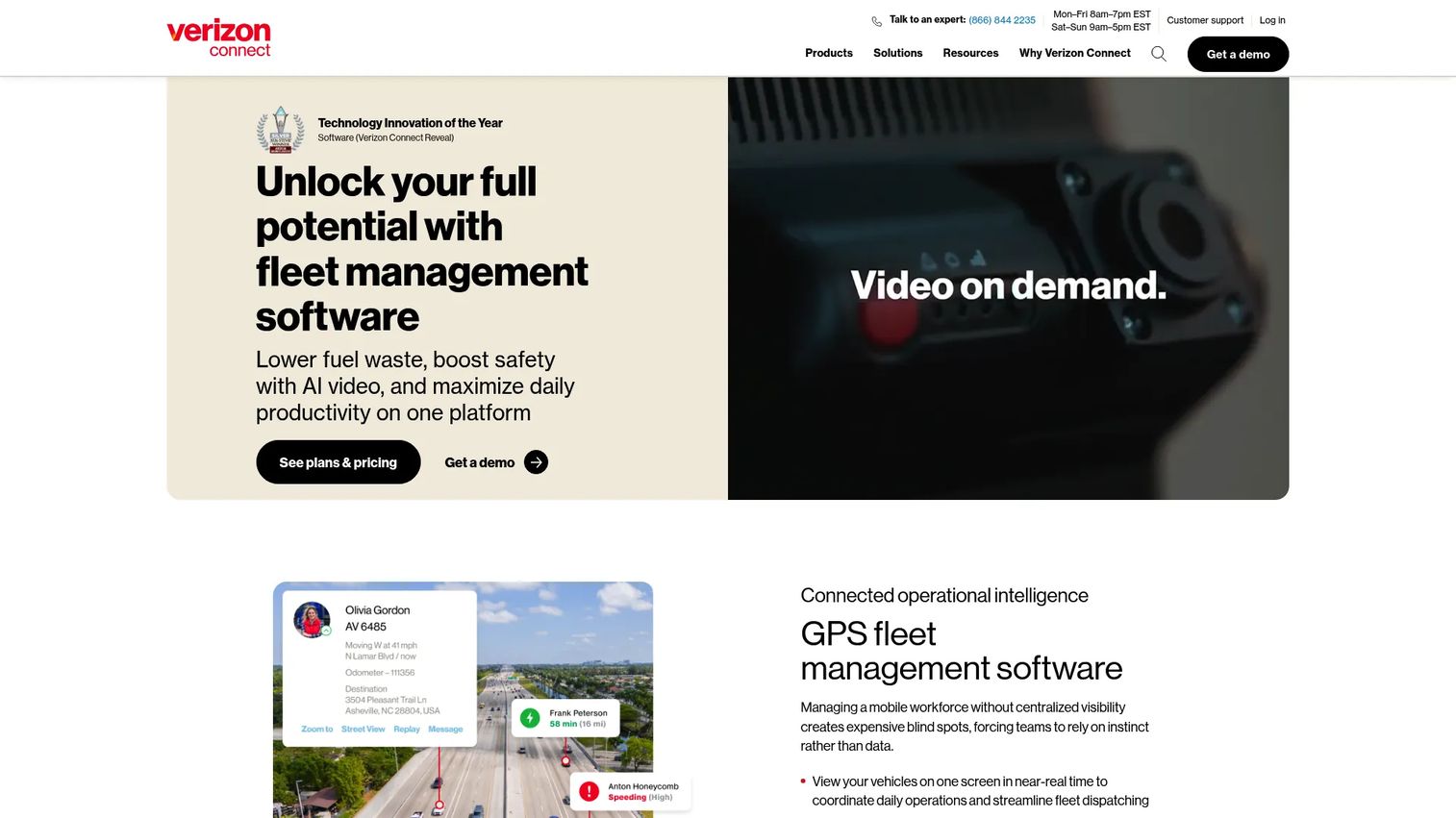 Verizon Connect fleet tracking and reporting interface