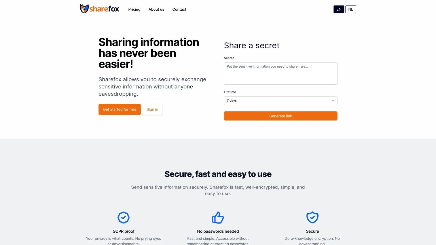 Sharefox rental software homepage