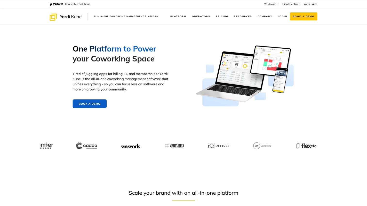 Yardi Kube all-in-one coworking and flex space management software interface