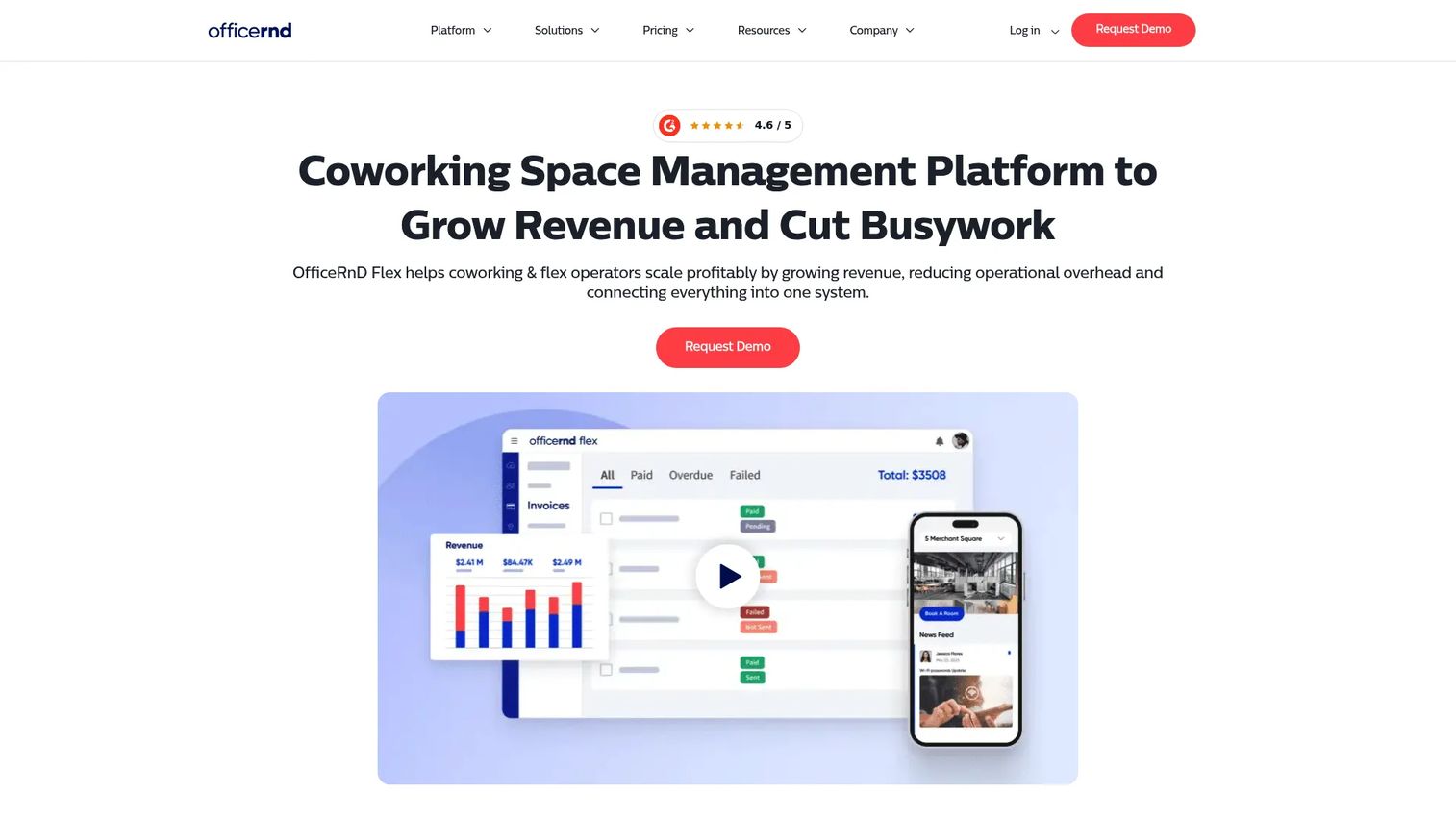OfficeRnD Flex coworking and flexible workspace management software interface