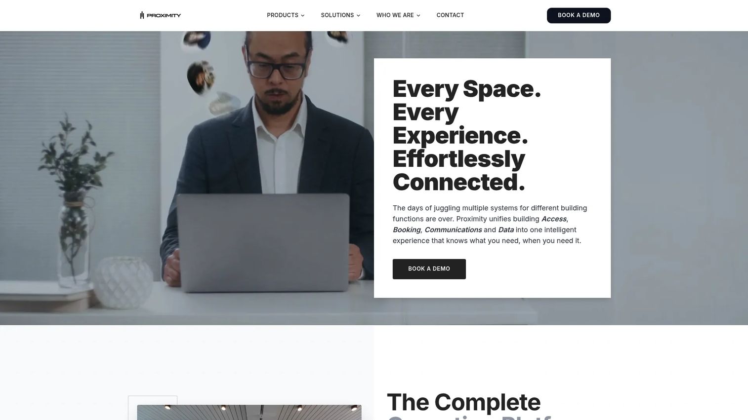 Proximity coworking and workspace operations platform screenshot