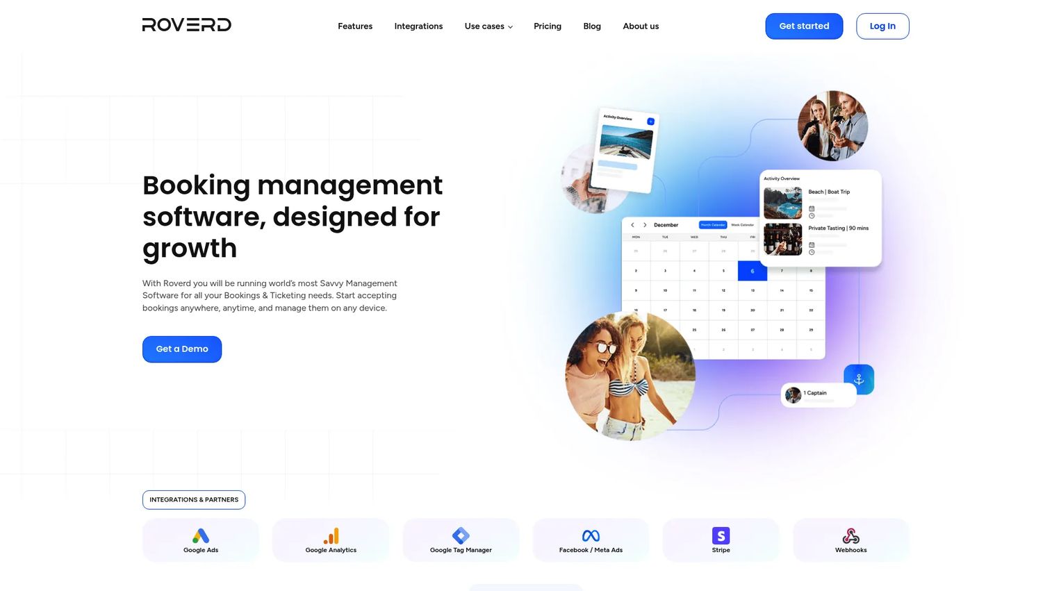 Roverd booking management software homepage