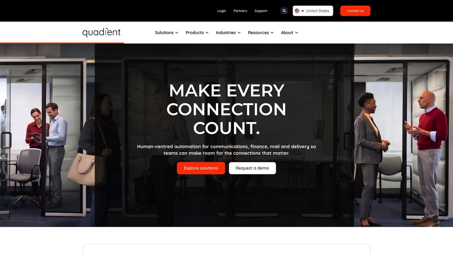Quadient business automation software homepage