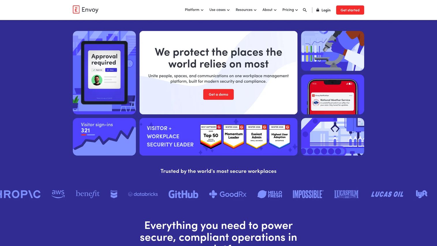 Envoy workplace platform homepage
