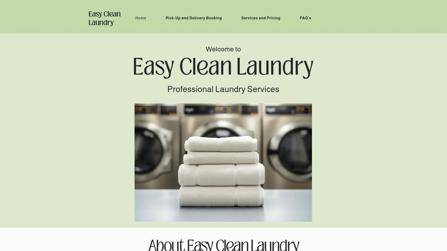 EasyClean Laundry homepage