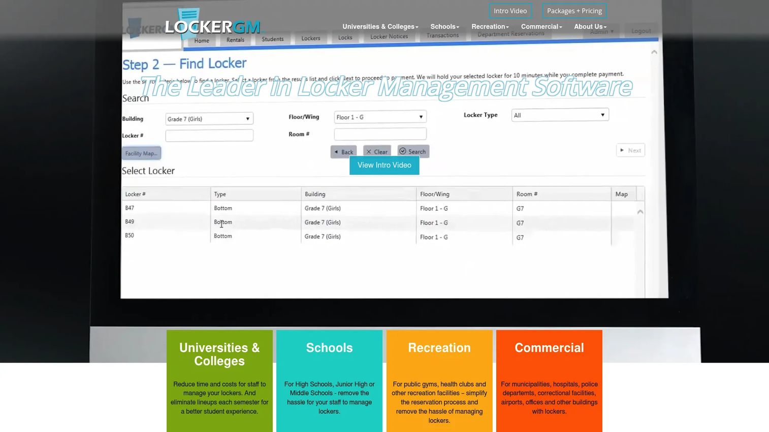 LockerGM locker management software homepage