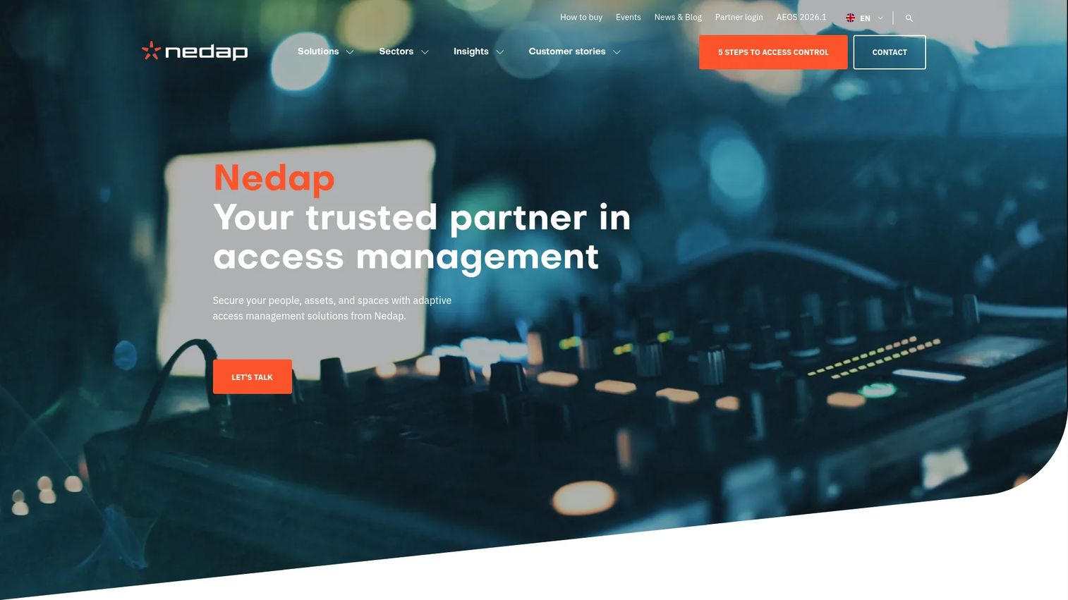 Nedap Security access control and locker management homepage