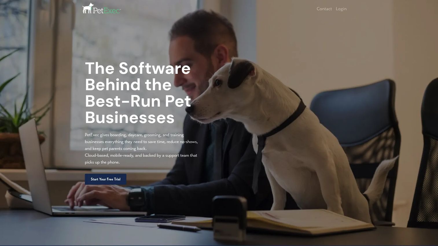 PetExec pet care management software homepage