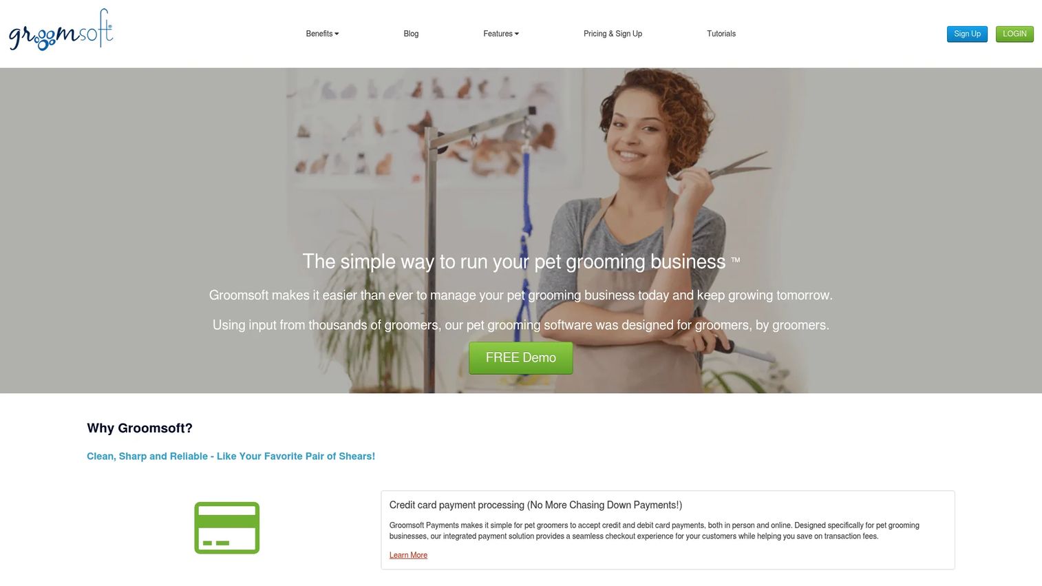 Groomsoft pet grooming software homepage